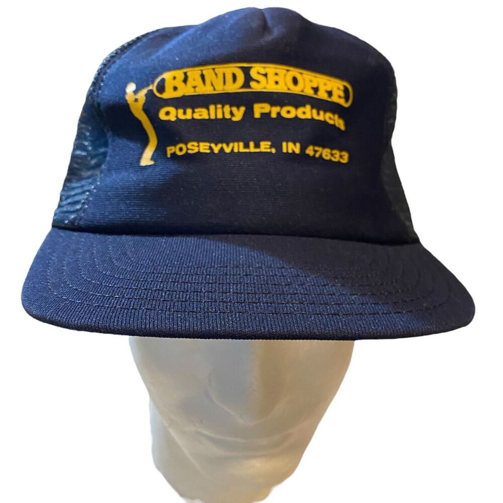 Vintage Band Shoppe Roseville IN Snapback Trucker Cap Made In USA Heritage Retro